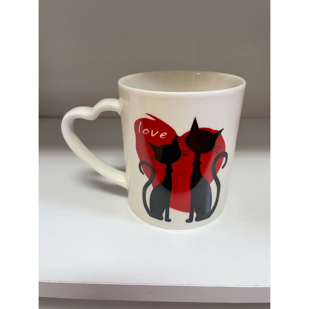 Love Cats Motivational romantic Ceramic Coffee Cat Mugs 12 Oz